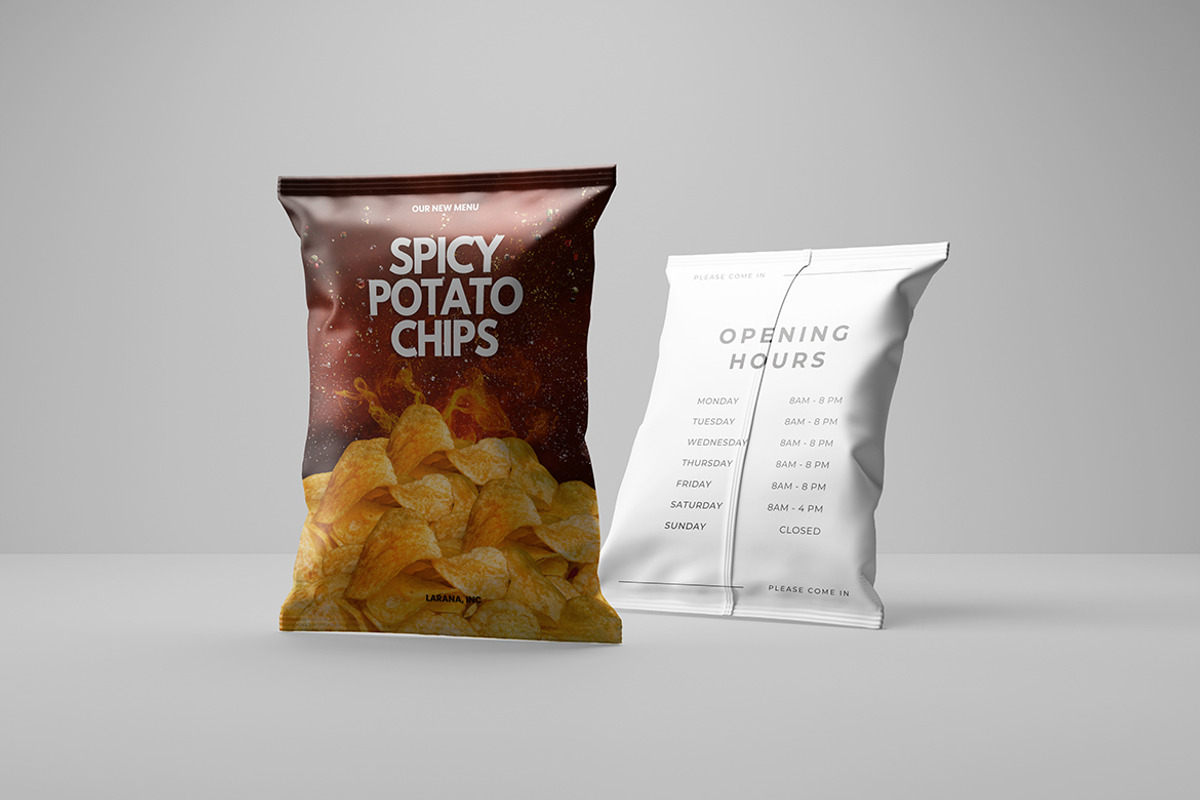 Chips packaging mockup Graphic Templ, an Advertising Mockup by Creative_A23 (Photo 2 of 6)
