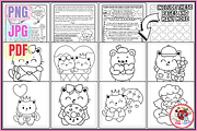 Little Girl Love Coloring Pages, an Object Illustration by EduEnrich (Thumbnail 2 of 3)