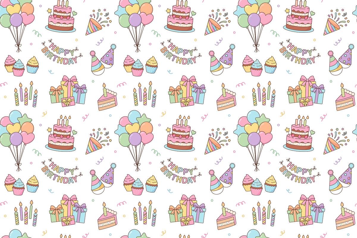 Birthday party pattern, an Object Illustration by Cmeree (Photo 3 of 3)