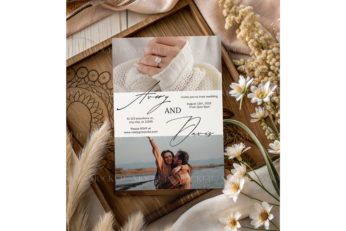 5x7 Card Mockup with White Daisies, a Mockup by MockupWizard (Photo 2 of 3)