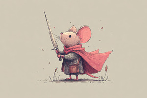 Sword-wielding mouse in cloak, a Photo by Beautiful things