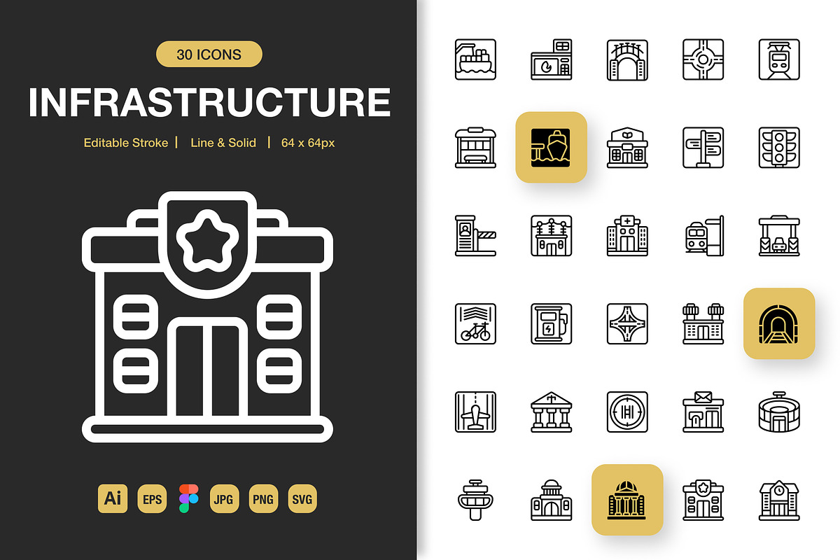Infrastructure Icons, an Icon by Spacepixel Creative (Photo 1 of 3)