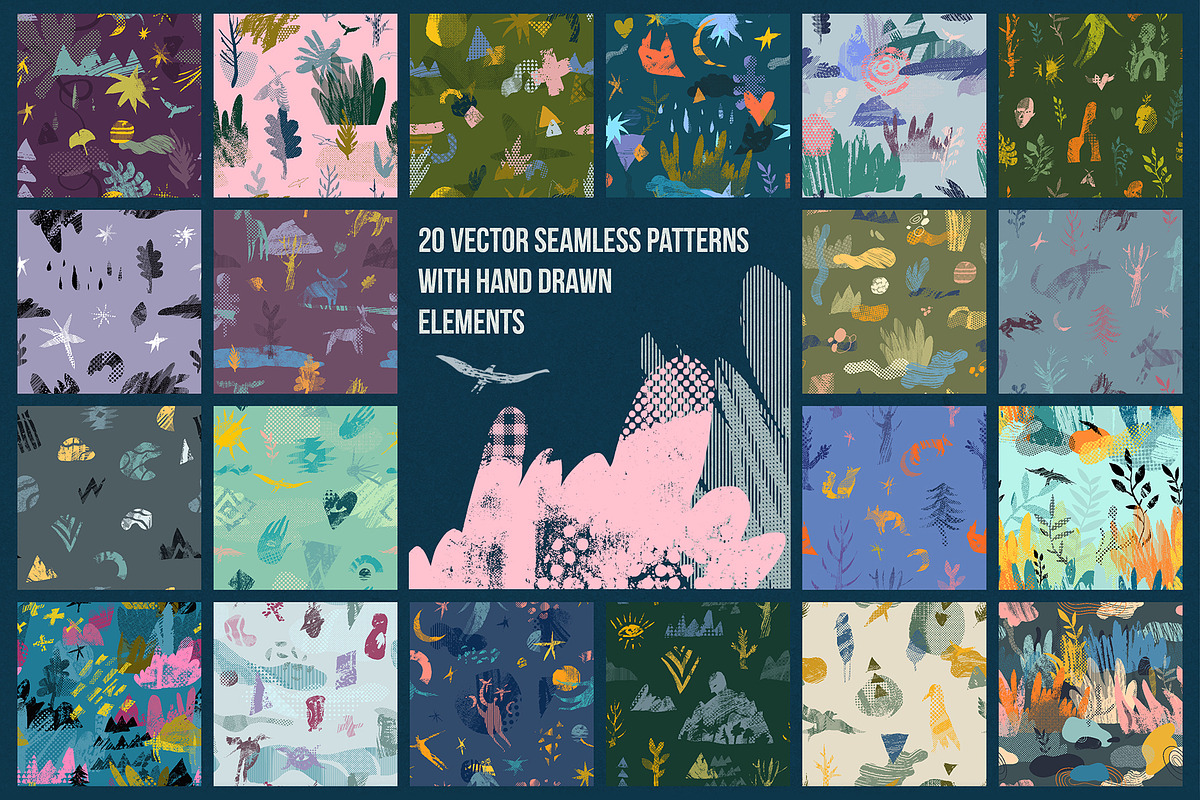 TRIBAL NATURE. 20 VECTOR PATTERNS, a Pattern Graphic by Shusha Guna Art (Photo 2 of 15)