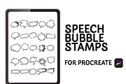 Speech Bubble Stamps for Procreate, a Brush Add-On by An Inkling Of Curry (Thumbnail 1 of 4)