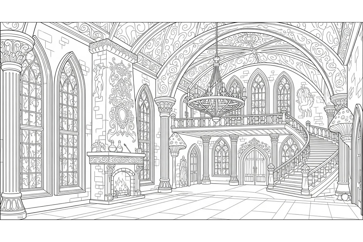 Fantasy Castle Coloring Pages, an Object Graphic by Designer_Momina (Photo 5 of 5)