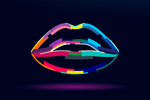 Abstract Female Lips, Air Kiss