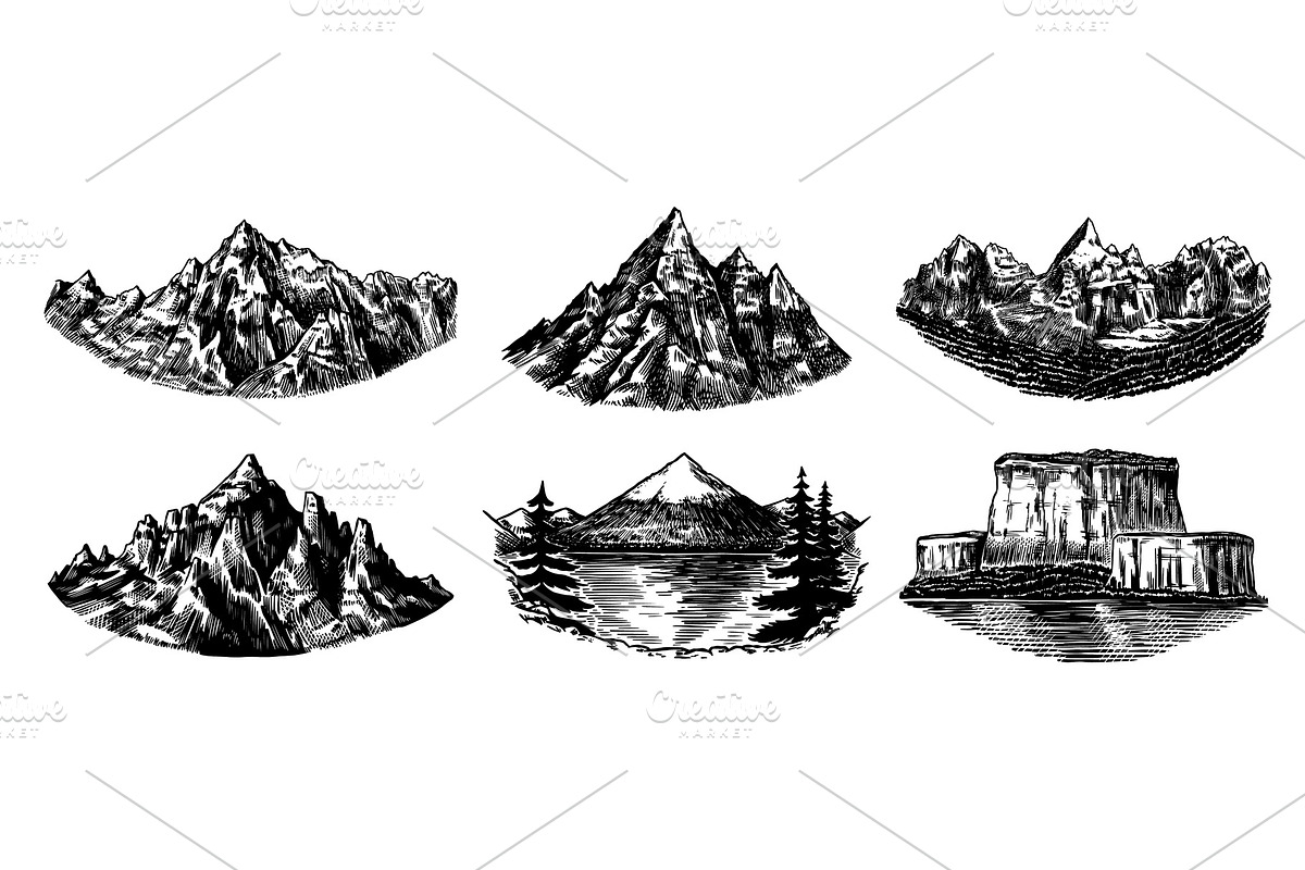 Mountains peaks, vintage rock, a Texture Illustration by Arthur Balitskiy