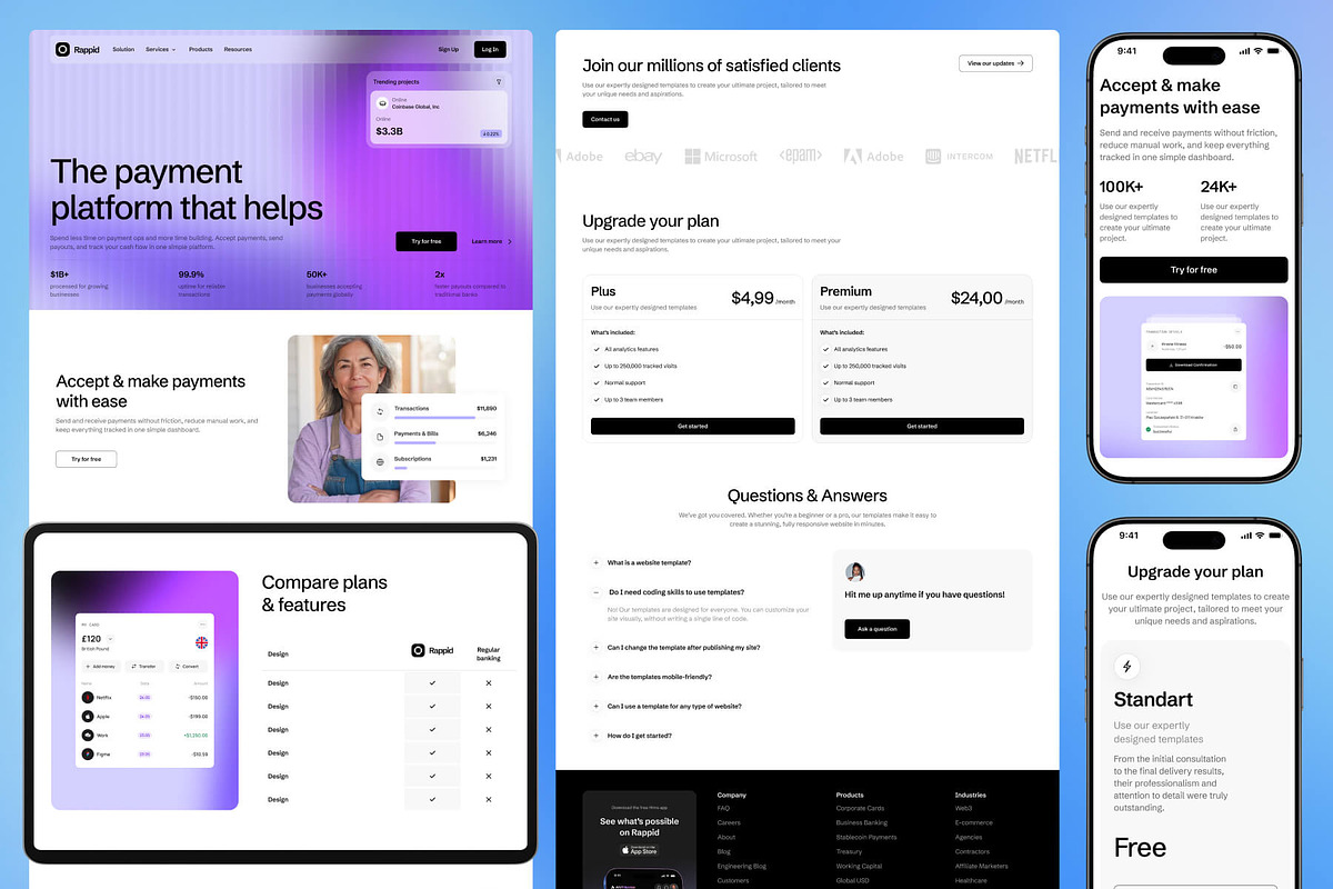 Fintech Website UI Kit, an UI Kit Template by VladTyzun (Photo 6 of 10)