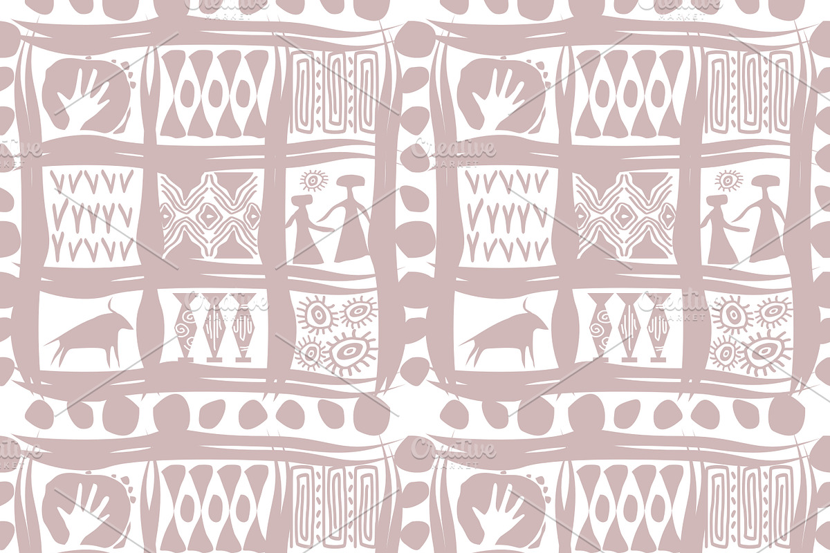 Cave Art Patterns, a Pattern Graphic by ThaiByGaew (Photo 4 of 12)