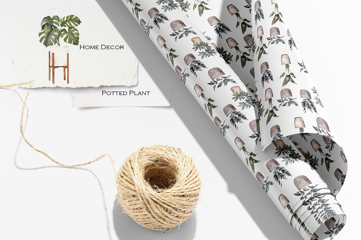 Potted Plant Pattern. Green home., a Pattern Graphic by ma_i_vi (Photo 5 of 13)