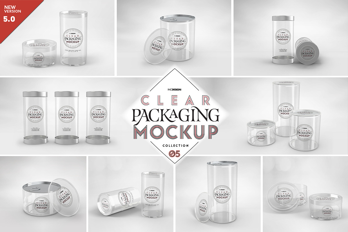 05 Clear Container Packaging Mockups, a Packaging Mockup by INCDesign (Photo 1 of 20)
