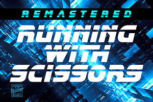 RunningWithScissors sci-fi logo font, a Font by Comicraft Fonts