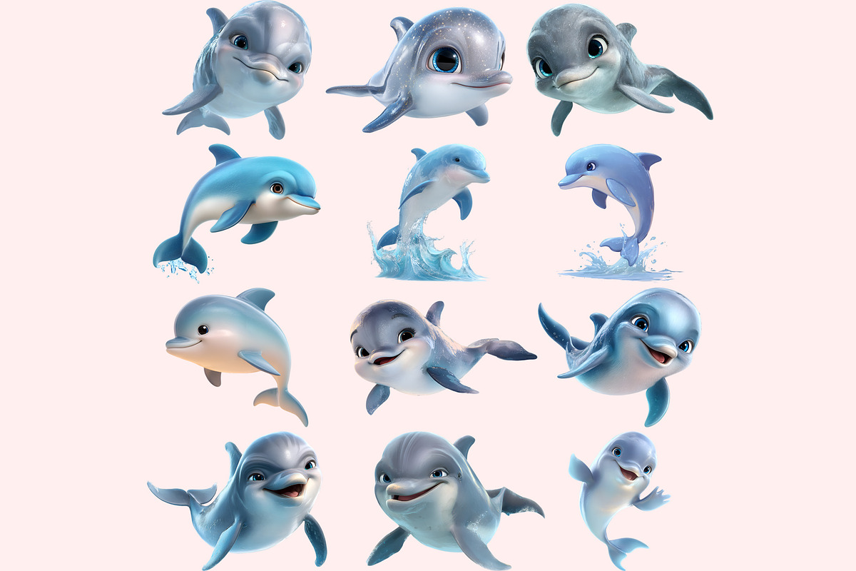 Dolphin PNG Clipart Bundle, a Graphic by M9 Design (Photo 4 of 9)