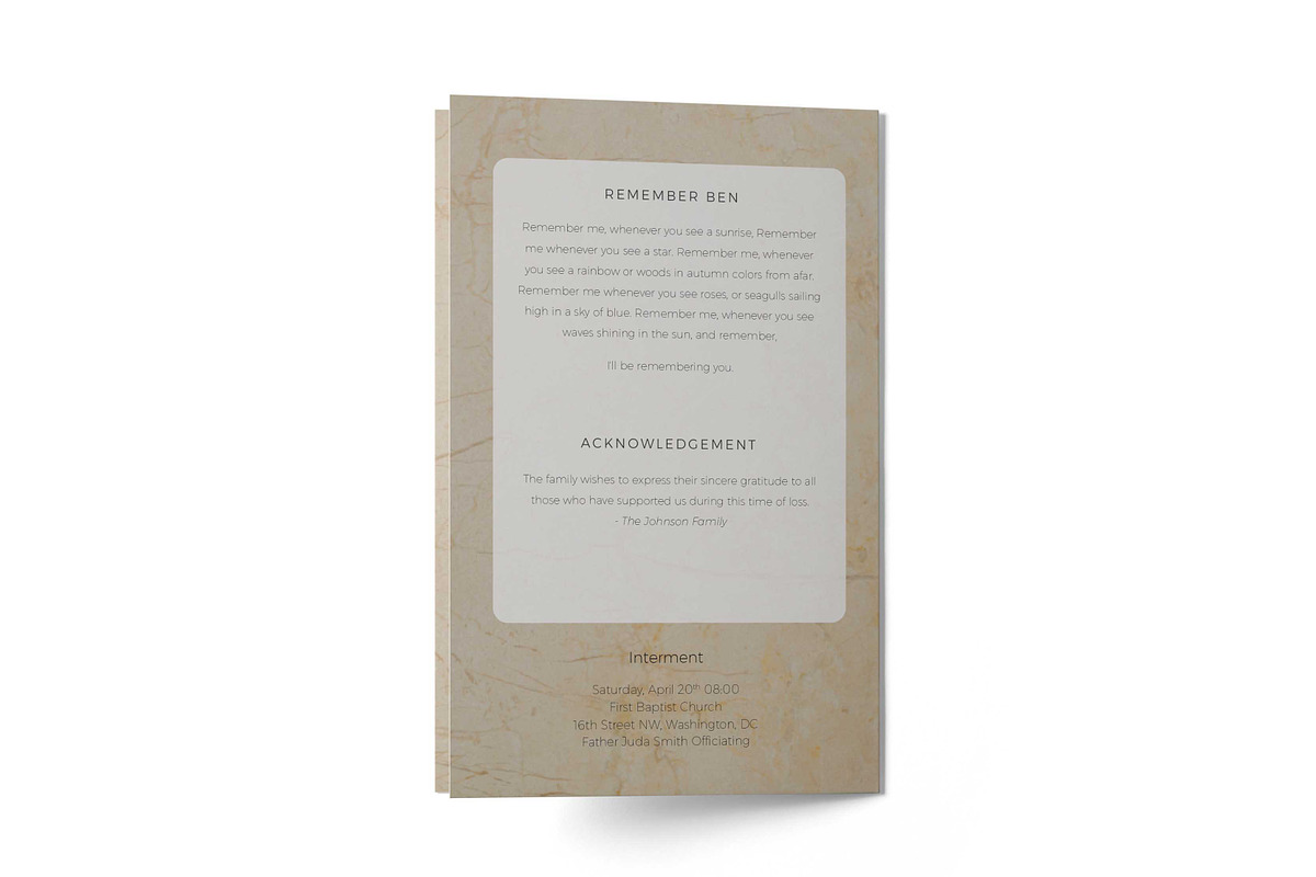Funeral order of service program, an Invitation Template by inserenity (Photo 4 of 5)