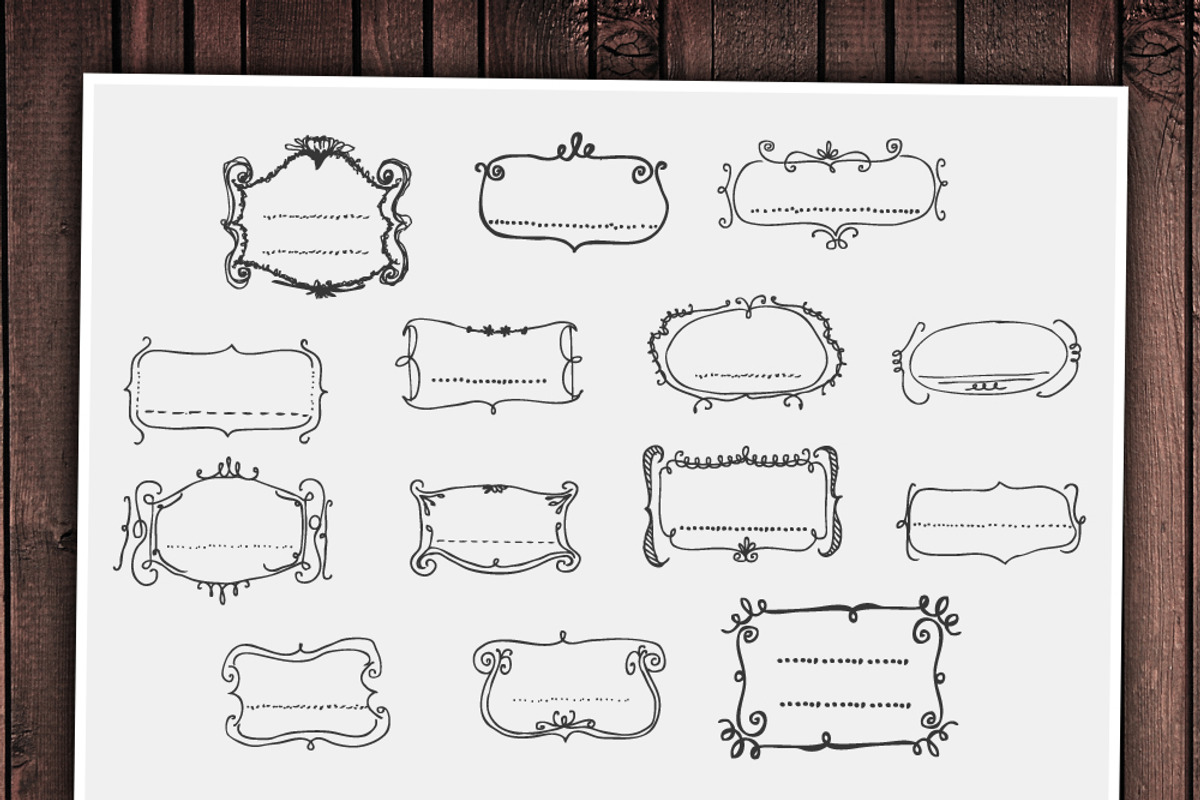 Hand-drawn Caption Badges (vector), a Decorative Illustration by Frisk Shop