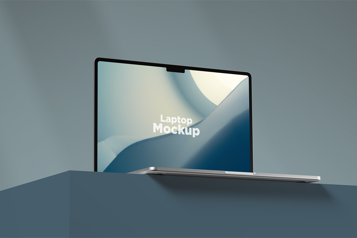 Macbook Air on Platform Mockup, a Mac Mockup by DreamVisuals (Photo 2 of 2)