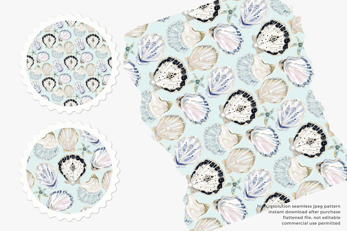 Luxury shell pattern, a Pattern Graphic by Pink Studio Art (Photo 2 of 4)