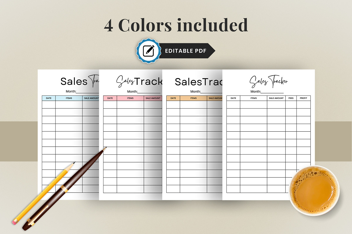 Editable Sales Printable Tracker, a Templates & Theme by Snapybiz (Photo 3 of 6)