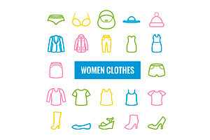 44 Vector Men & Women Clothes Icons