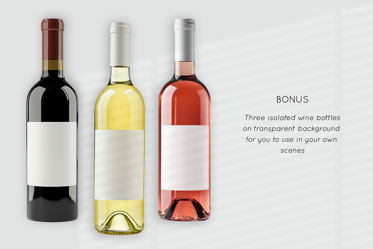 Christmas Wine Bottle Mockups Set, a Product Mockup by Mint Air Studio (Photo 8 of 9)