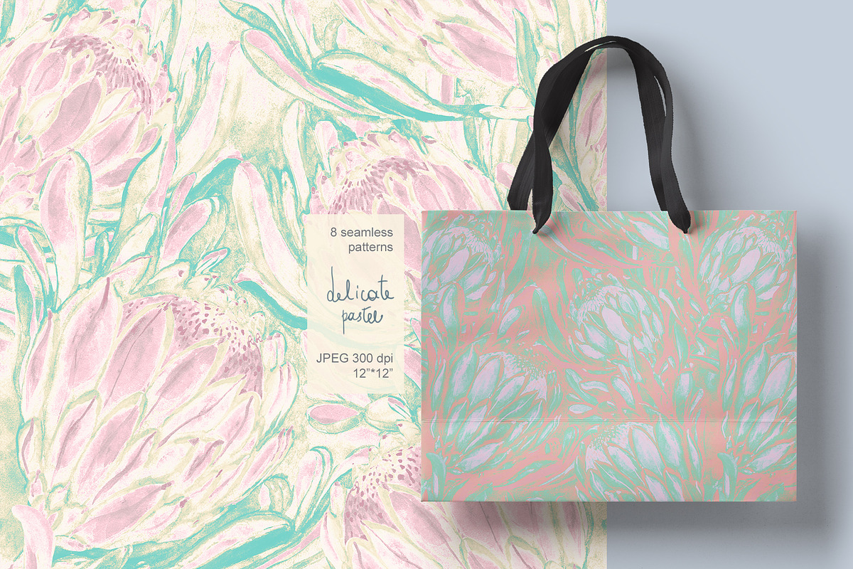 Pastel floral seamless set, a Pattern Graphic by PatternsBlooming (Photo 2 of 6)