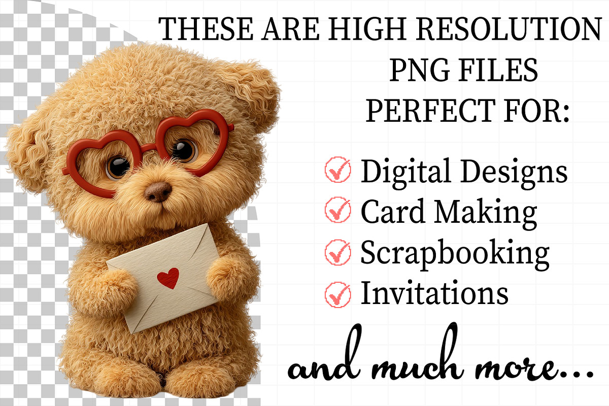 Valentine Fluffy Clipart PNG Bundle, an Illustration by Daily.Designs (Photo 2 of 5)