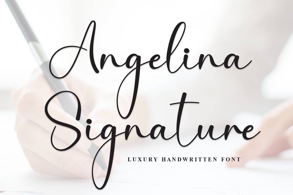 Angelina Signature | Script Font, a Handwritten Font by Scratchones (Photo 1 of 8)