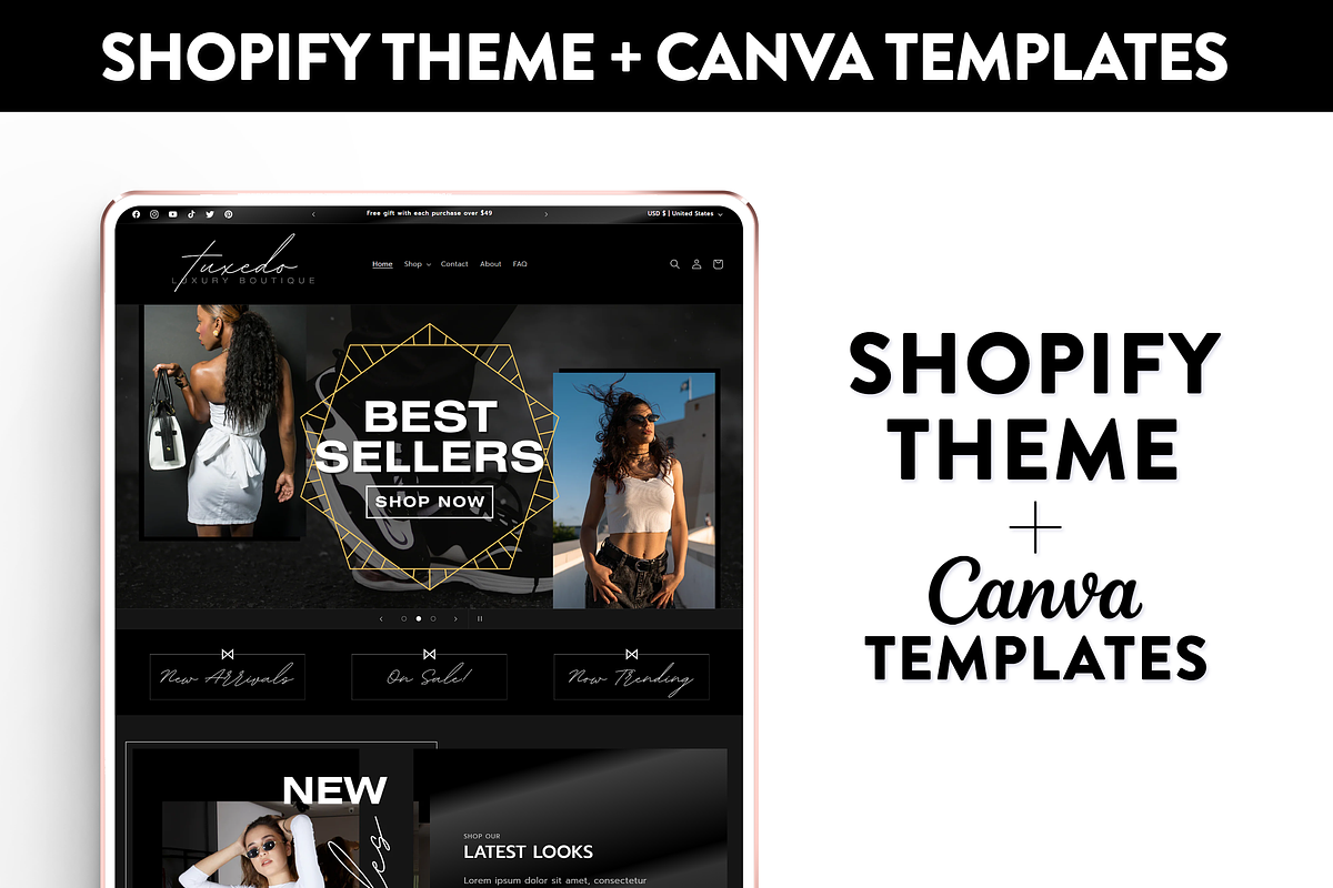 Tuxedo Shopify Theme, a Shopify Template by Lavender Skye Studio (Photo 2 of 3)
