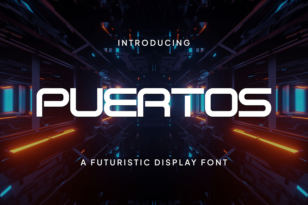 Puertos - Geometric Futuristic Font, a Sans Serif Font by fluffstudio (Photo 10 of 10)