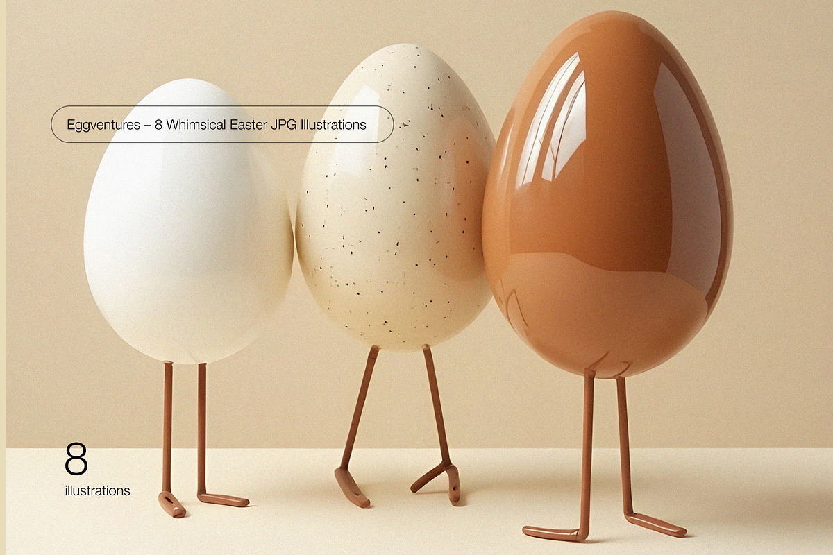 Eggventures: Minimal AI Easter Eggs, a Decorative Illustration by Preza Buro (Photo 1 of 6)