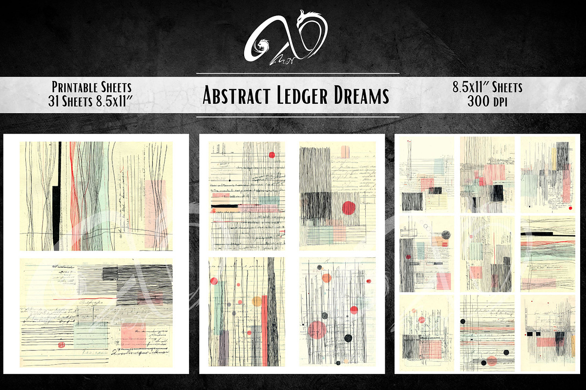 Abstract Ledger Dream: Vintage Paper, a Background Graphic by NiiiNArt (Photo 2 of 9)