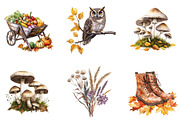 Watercolor Autumn Clipart, an Illustration by cherrydesign (Thumbnail 2 of 3)