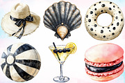 Watercolor Hello Summer Clipart PNG, a Seasonal Illustration by Canvas Craft (Thumbnail 3 of 4)