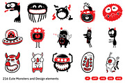216 Cute Monsters & Design Elements, an Object Illustration by crafty (Thumbnail 6 of 16)