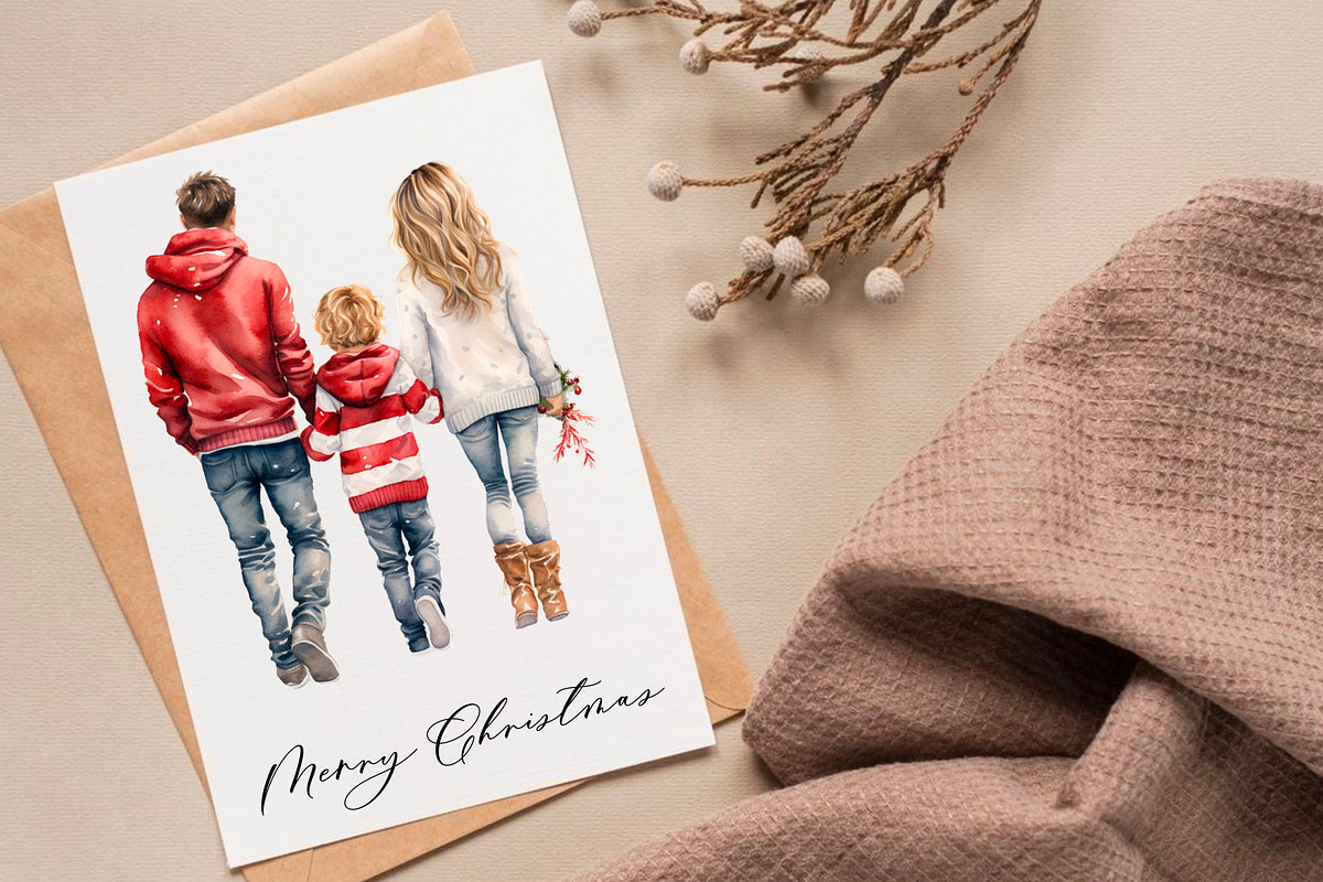 Family in Christmas sweaters clipart, a Person Illustration by Hello My Print (Photo 8 of 9)