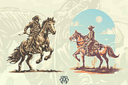 Cowboy on a horseback on a wild west, an Object Illustration by Krizvector Artwork Shop (Thumbnail 3 of 6)