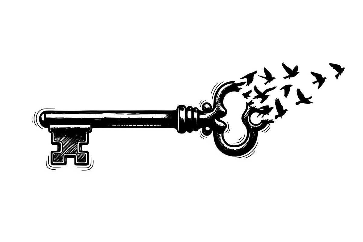 50 Flying Keys Silhouette Vector Bun, an Illustration by Designs_River (Photo 22 of 51)