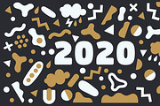 2020 New Year vector background set, a Decorative Illustration by OLLYSWEATSHIRT DSGN INC. (Thumbnail 2 of 5)