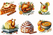 Watercolor Thanksgiving Food Clipart, an Illustration by OK Design (Thumbnail 5 of 5)