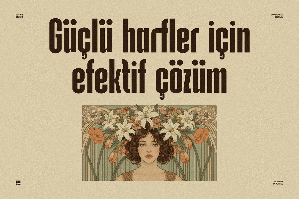 Gliftrik - Condensed San Serif, a Font by Eotype Studio (Photo 5 of 9)