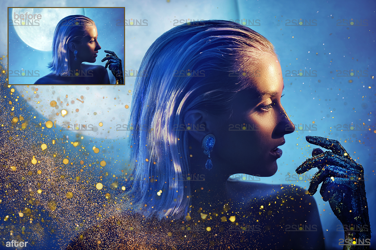 Gold Dust photoshop overlay, an Object Graphic by 2SUNS (Photo 2 of 9)