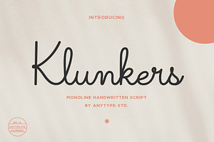 Klunkers Script, a Script Font by Any-Type® Foundry