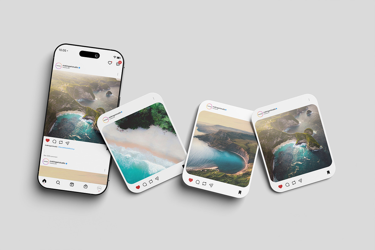 Realistic Social Media Mockup PSD, an Advertising Mockup by MA-KING_ART (Photo 2 of 5)
