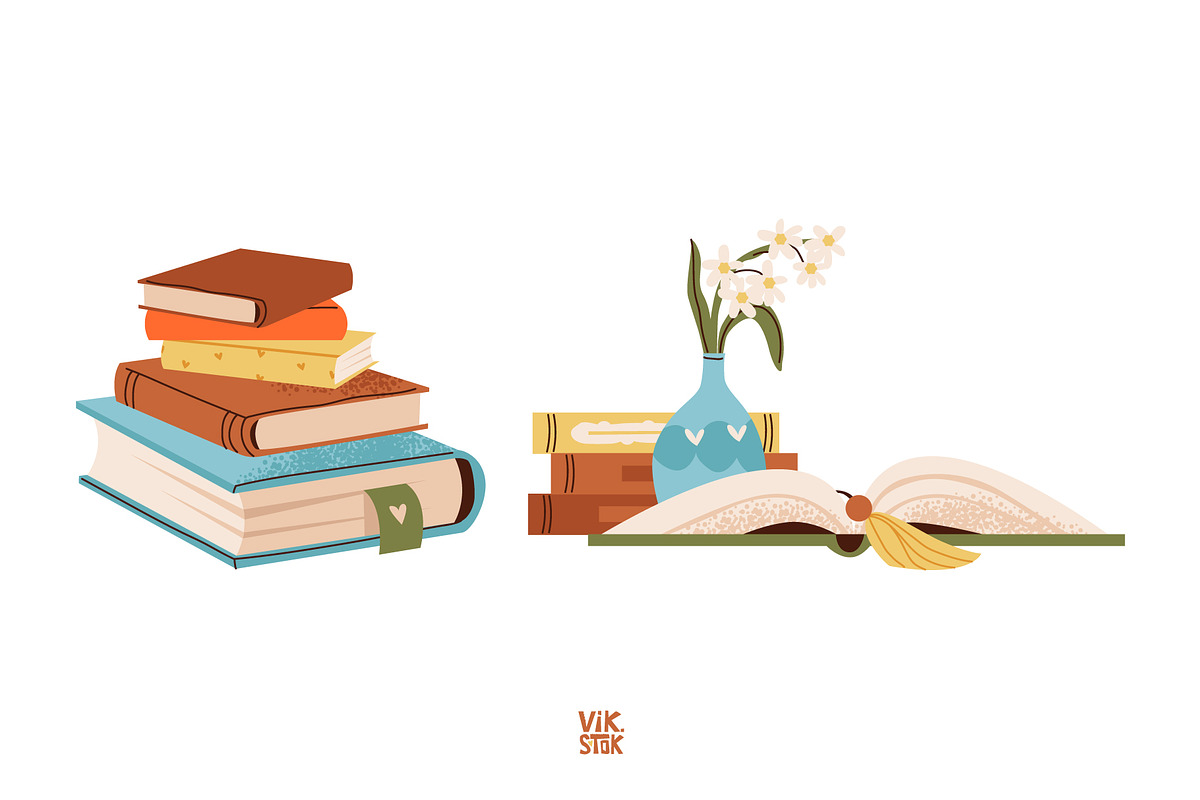 Stacks of books and textbooks, an Education Illustration by vik.stock (Photo 7 of 8)