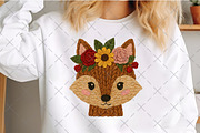 Knitted Fox Face with Floral Crown, an Illustration by Craft Nest (Thumbnail 6 of 6)