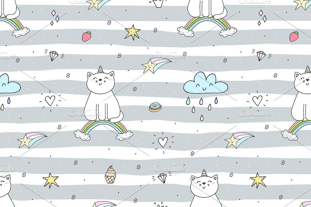 Cute unicorns patterns collection., a Pattern Graphic by Irene_Boiko_ART (Photo 20 of 22)