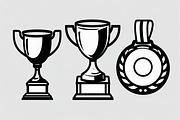 Trophy and Award Medal Icon Bundle, an Illustration by hafijul (Thumbnail 7 of 7)