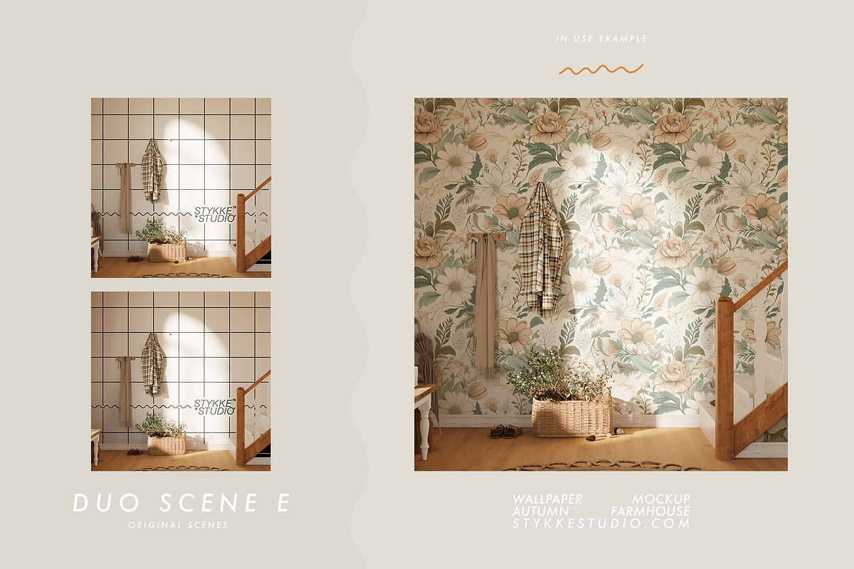 Autumn Farmhouse | WALLPAPER MOCKUP, a Household Mockup by Stykke Studio (Photo 9 of 22)