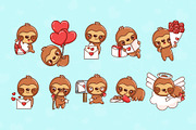 Cute Sloth, Set Animals in Love, an Animal Illustration by ArtVarStudio (Thumbnail 2 of 3)