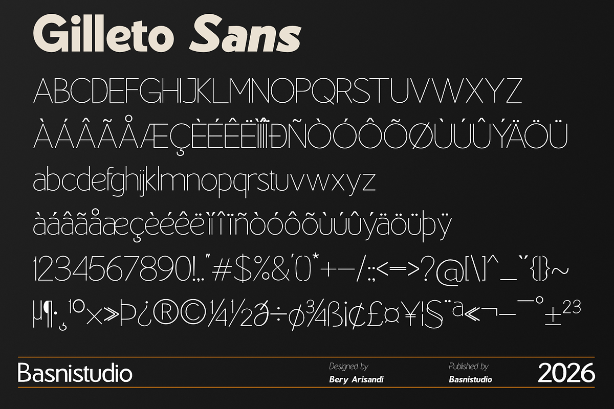 Gilleto – Sans Serif Font, a Sans Serif Font by Basnistudio (Photo 6 of 8)